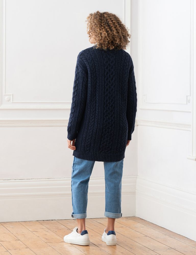 Pure Wool Cable Knit V-Neck Cardigan 4 of 5