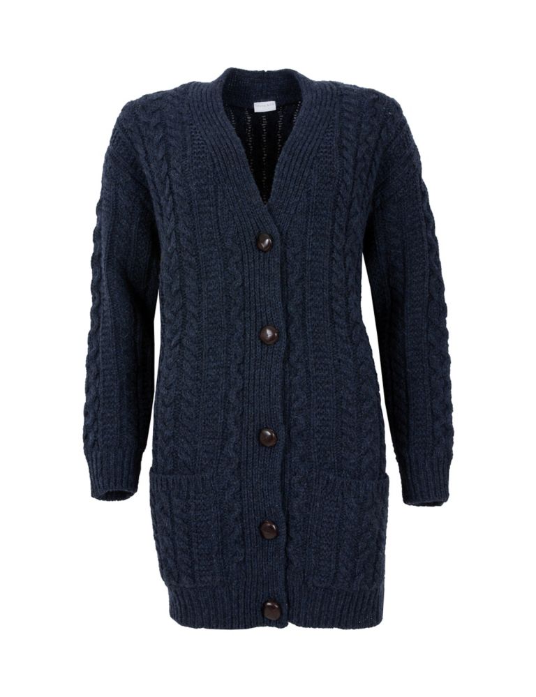 Pure Wool Cable Knit V-Neck Cardigan | Celtic & Co. | M&S