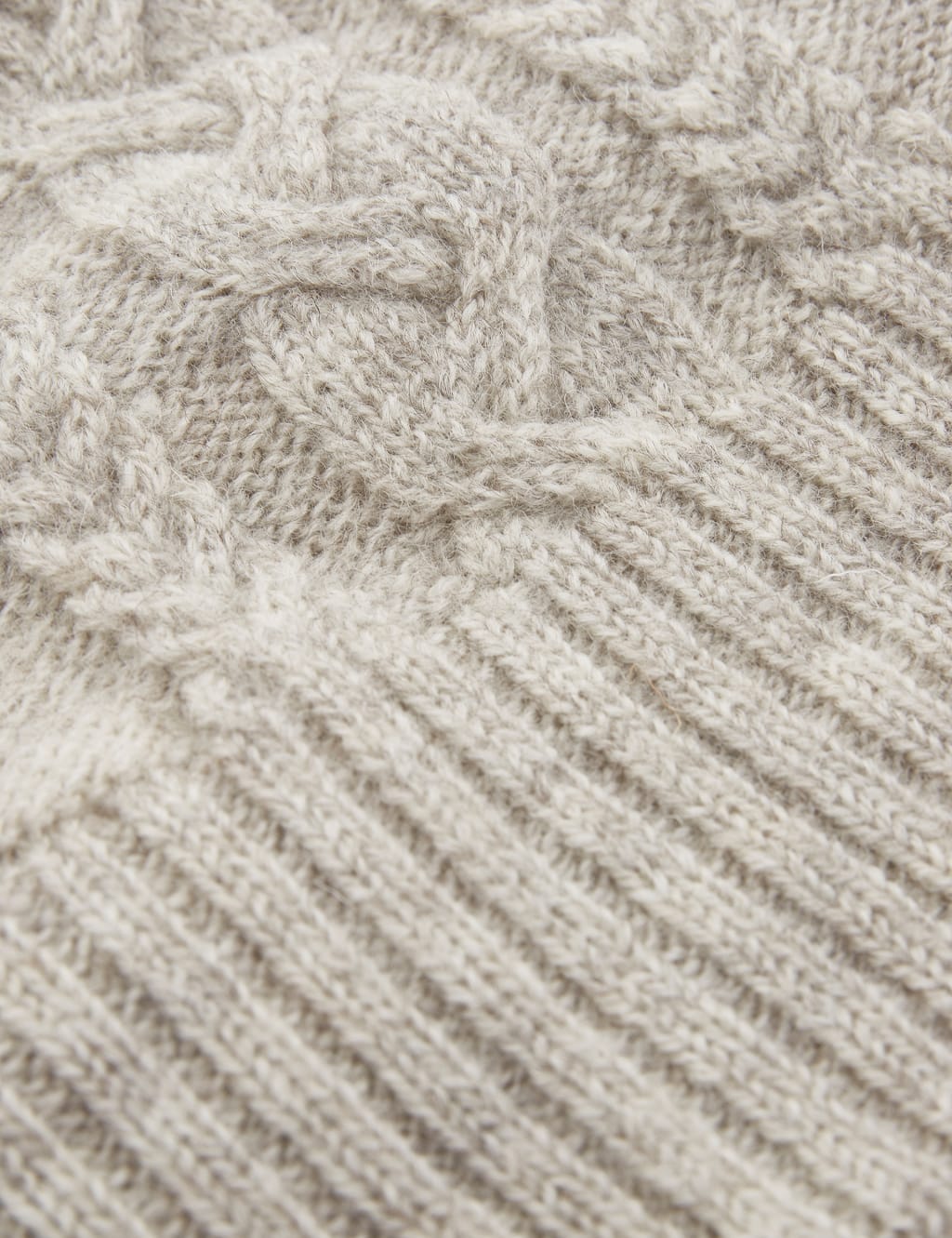 Grey Marl Cable Knit Zip Up Cardigan main image 1