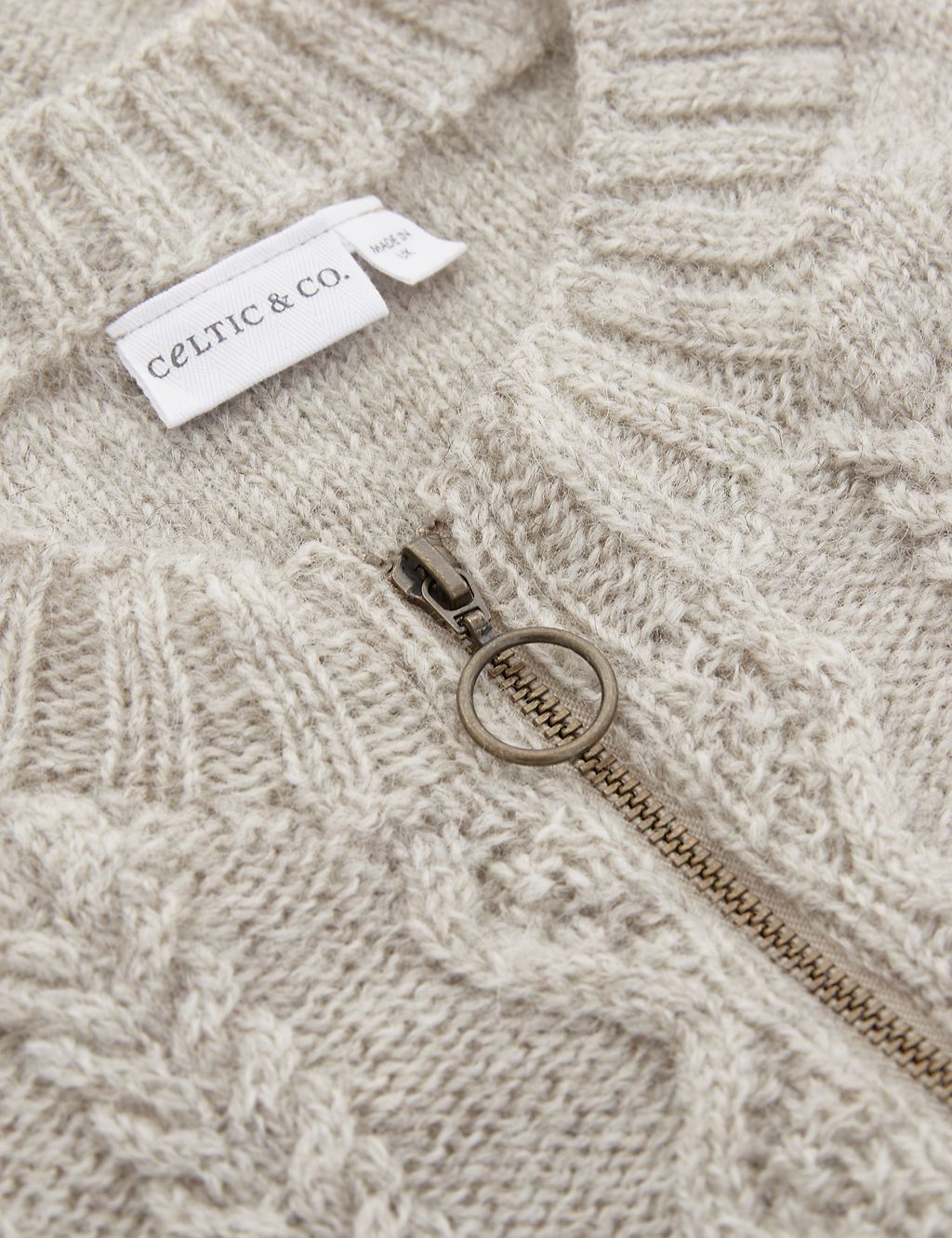 Pure Wool Cable Knit Zip Up Cardigan 11 of 11