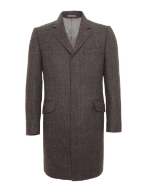Pure Wool Checked Coat Image 2 of 7