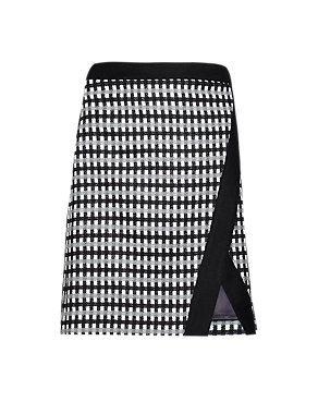 Pure Wool Checked Mini Skirt Image 2 of 4