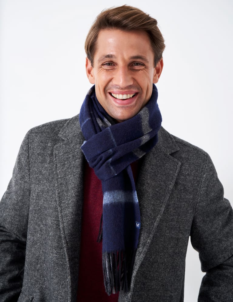 Pure Wool Checked Scarf