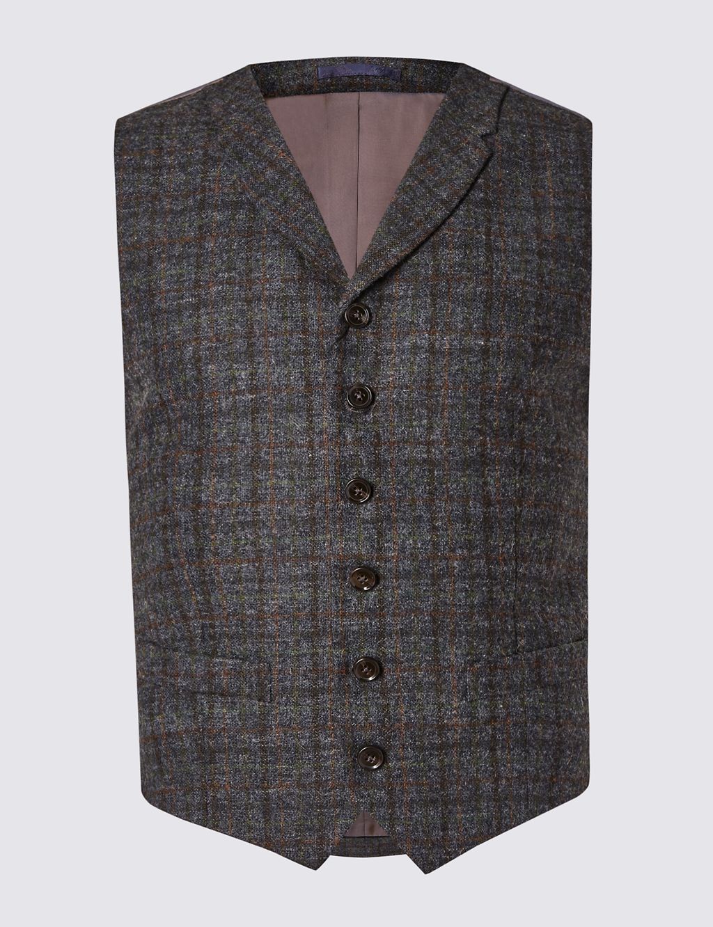 Pure Wool Checked Waistcoat 1 of 4