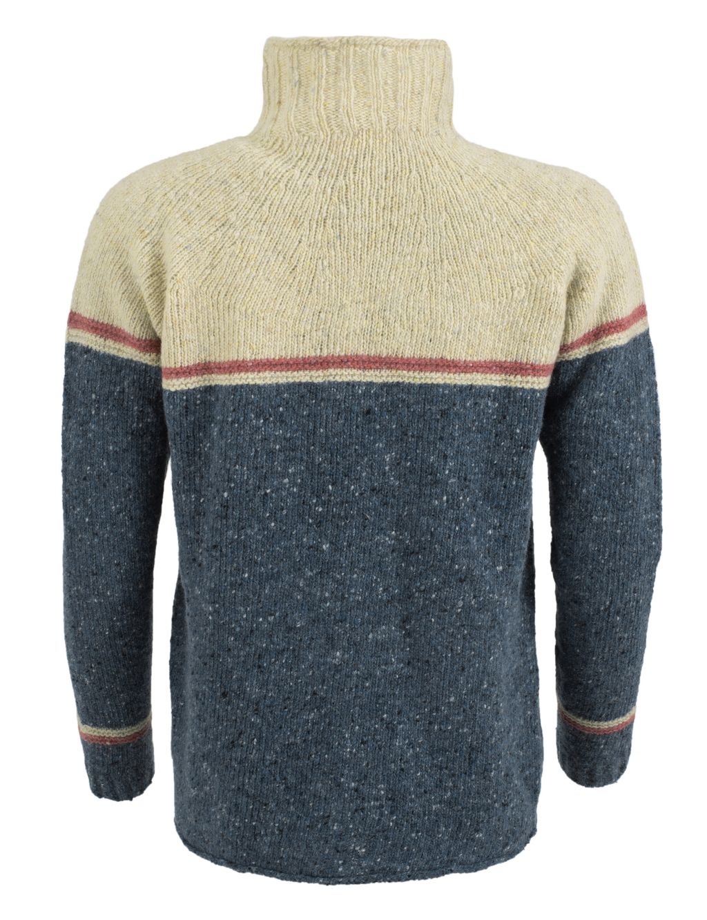 Pure Wool Colour Block Funnel Neck Jumper 1 of 4
