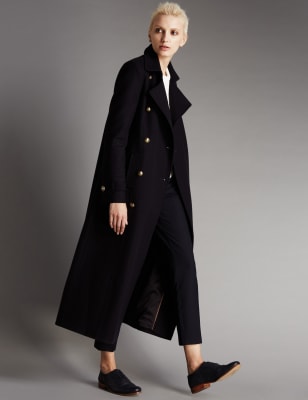 Lauren ralph lauren double hot sale breasted military maxi coat