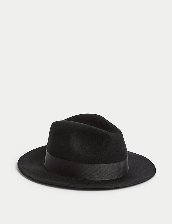 Pure Wool Fedora Hat with Stormwear™ Image 1 of 1