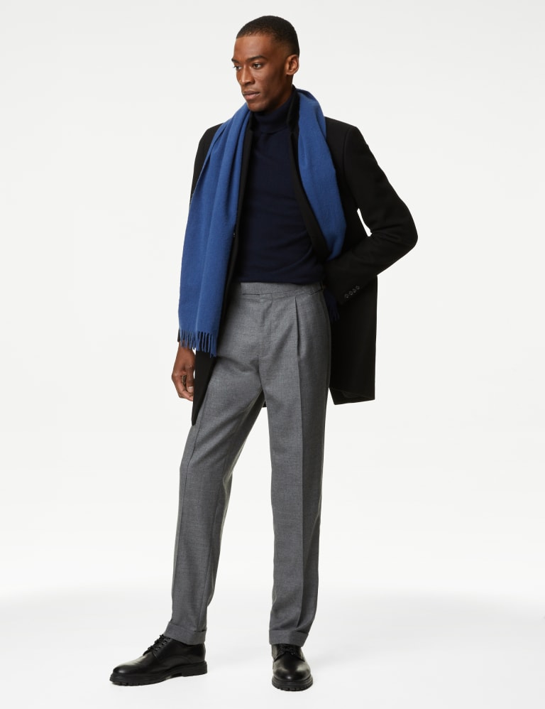 Pure Wool Flannel Trousers | Autograph | M&S