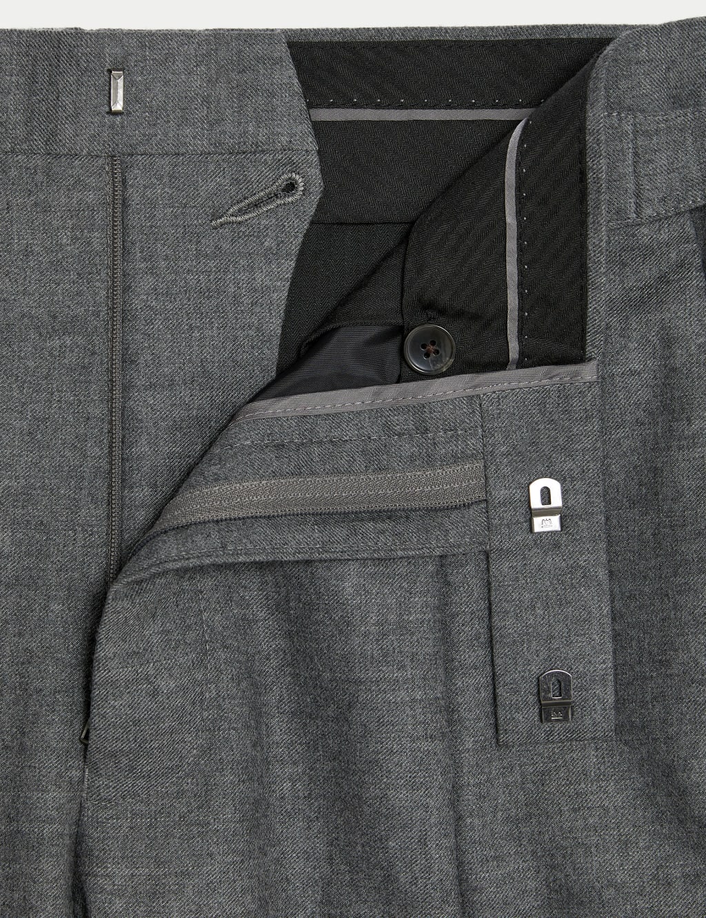 Mens grey flannel trousers clearance