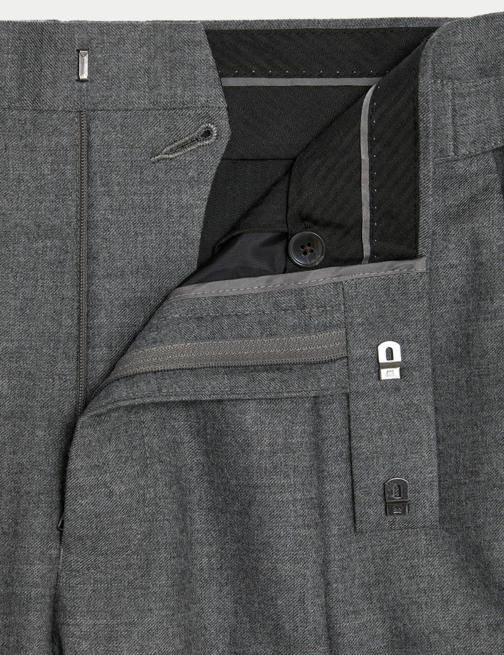 Pure Wool Flannel Trousers | Autograph | M&S