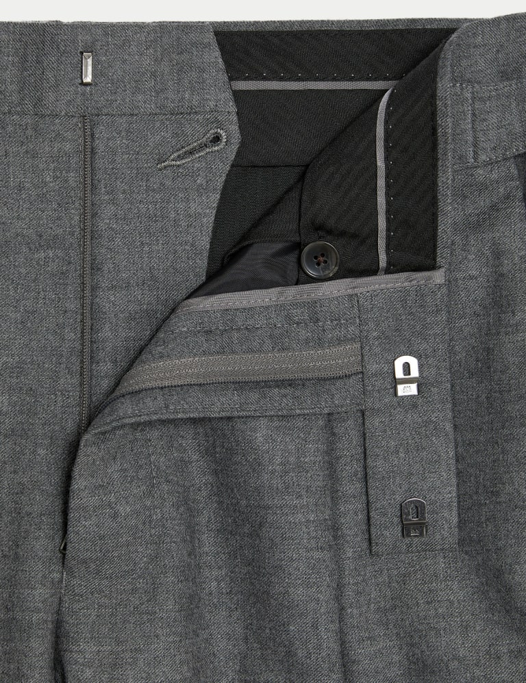 Pleated Suit Trousers - Grey Flannel, Men's Trousers