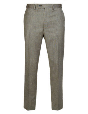 Pure Wool Flat Front Tailored Fit Trousers Image 2 of 5