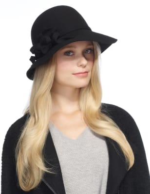 Pure Wool Floral Cloche Hat M&S Collection M&S