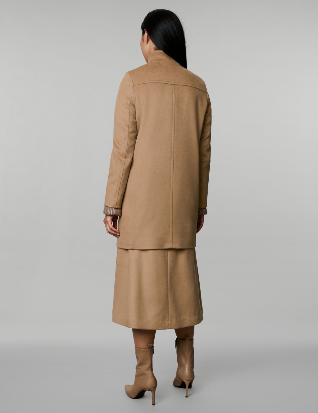 Pure Wool Funnel Neck Car Coat JAEGER M&S