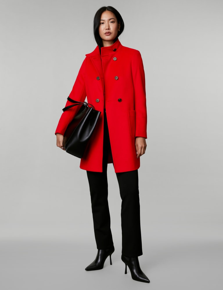 Pure Wool Funnel Neck Car Coat | JAEGER | M&S