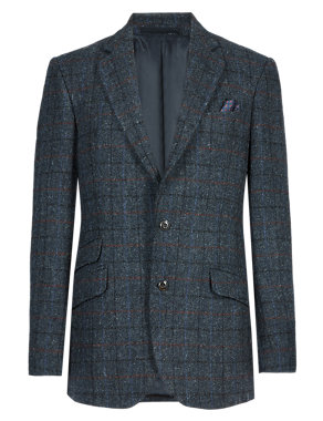 Pure Wool Harris Tweed Check 2 Button Jacket Image 2 of 9