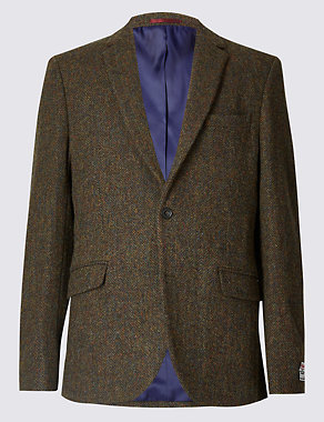 Pure Wool Harris Tweed Tailored Jacket Image 2 of 7