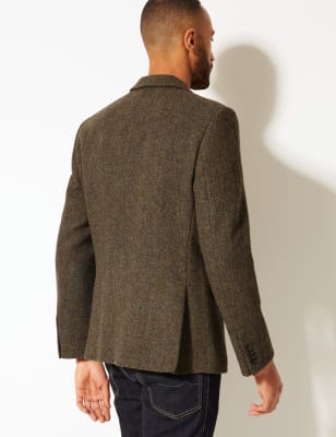 Pure Wool Harris Tweed Tailored Jacket M S Collection Luxury