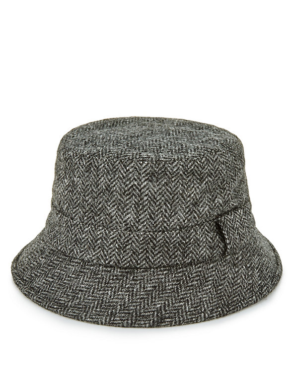 Pure Wool Herringbone Bucket Hat with Stormwear™ Image 1 of 1