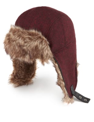 Herringbone cheap trapper hat