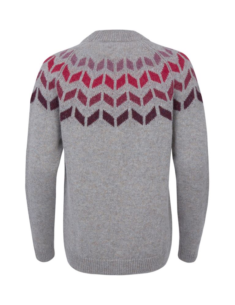 Pure Wool Jacquard Crew Neck Jumper 3 of 7