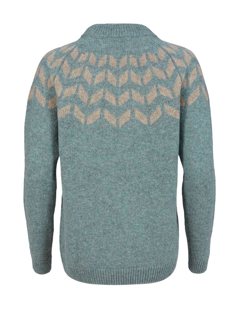 Pure Wool Jacquard Crew Neck Jumper 5 of 6