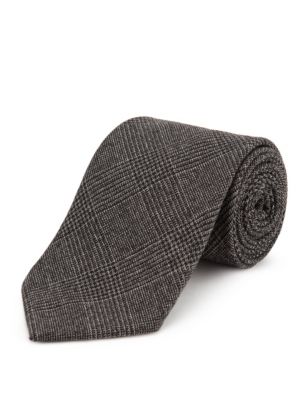 Pure Wool Jaspe Checked Tie Image 1 of 1
