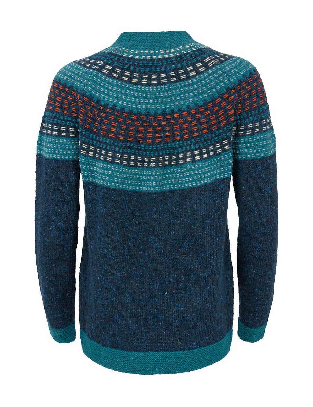 Pure Wool Patterned Crew Neck Jumper 1 of 7