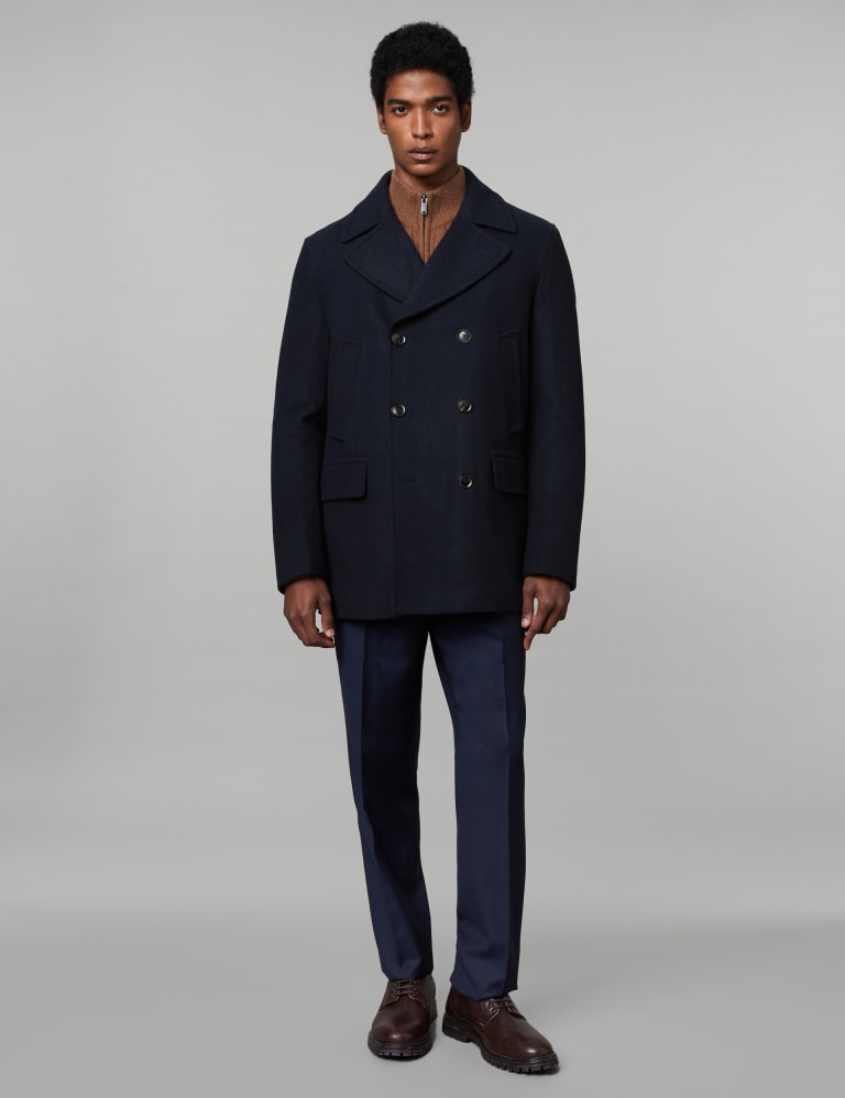M&s navy pea coat top