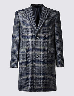 Pure Wool Peak Collar Overcoat Image 2 of 8