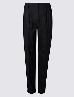 Pure Wool Pinstripe Trousers Image 2 of 3