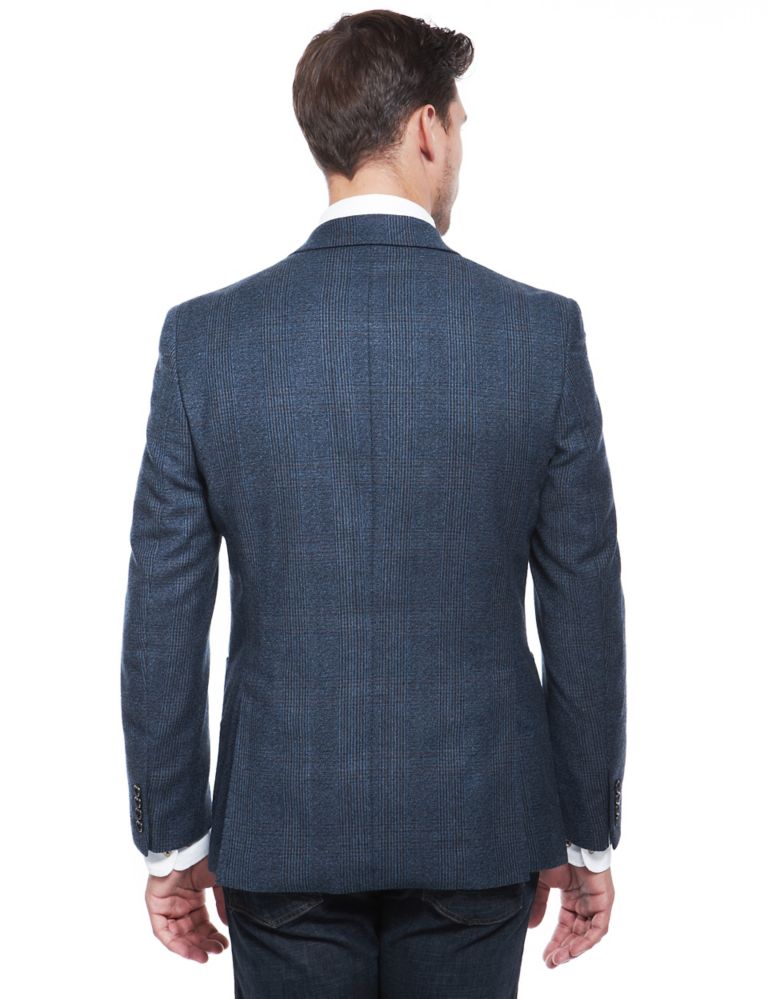 Pure Wool Slim Fit 2 Button Prince of Wales Check Jacket 3 of 6
