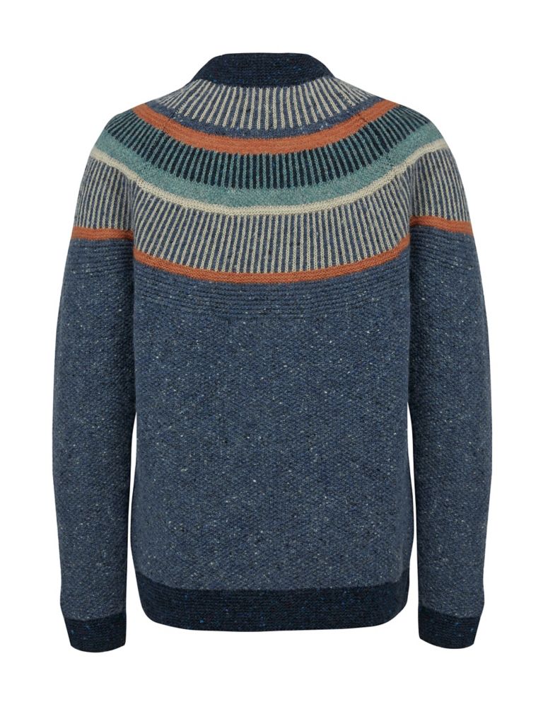 Pure Wool Striped Crew Neck Jumper 3 of 7