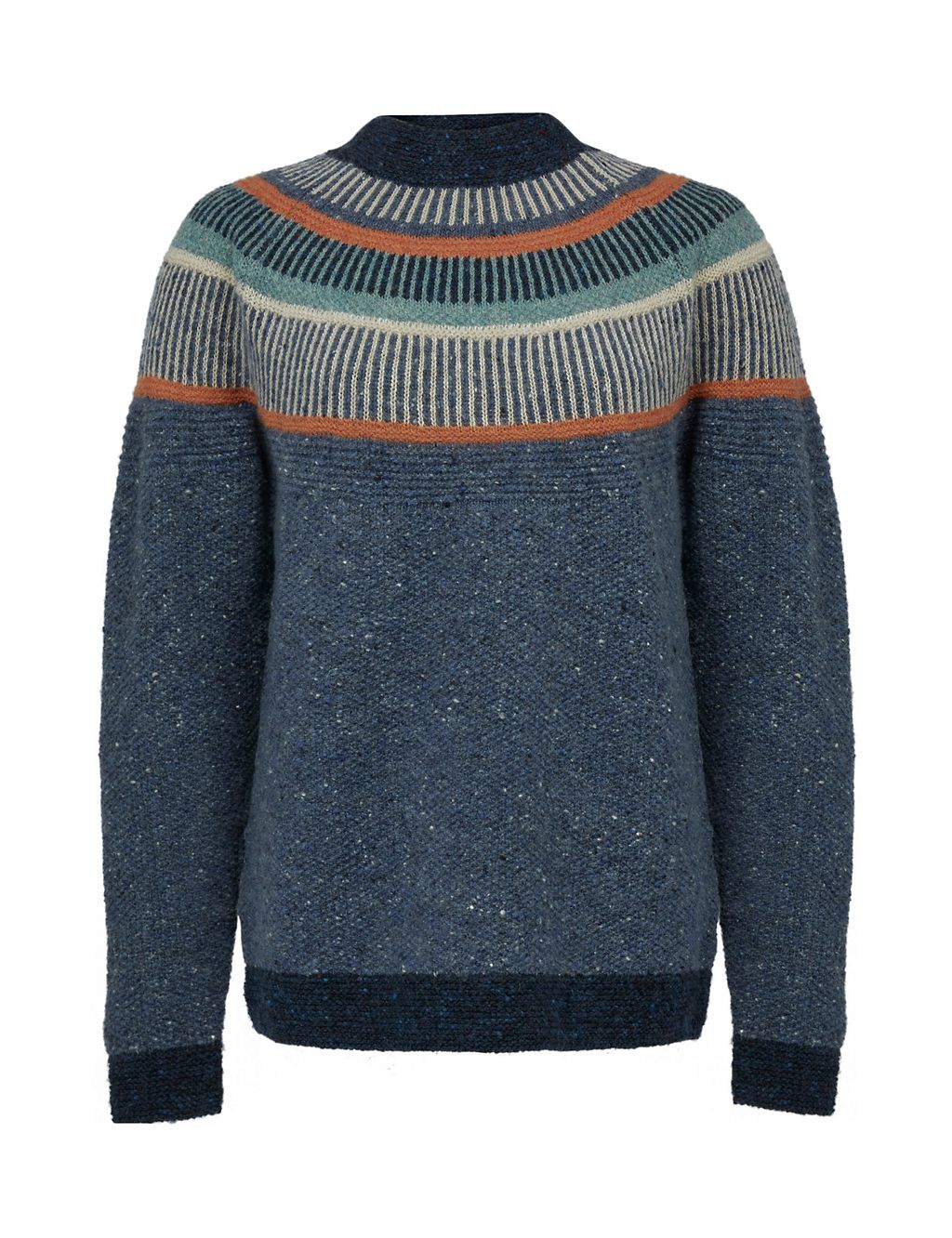 Pure Wool Striped Crew Neck Jumper 1 of 7