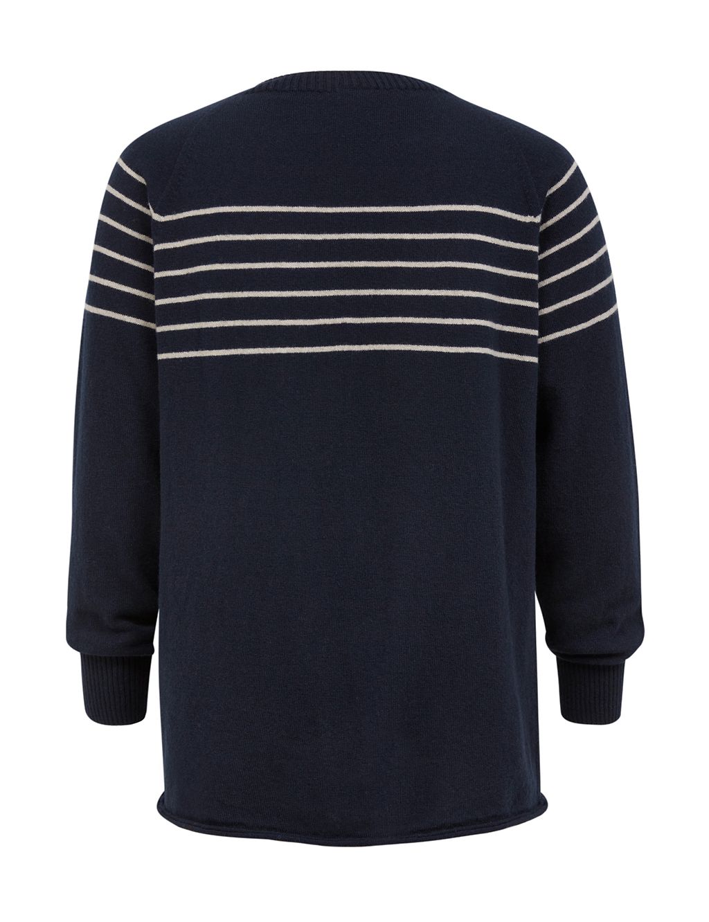 Pure Wool Striped Crew Neck Jumper 2 of 7