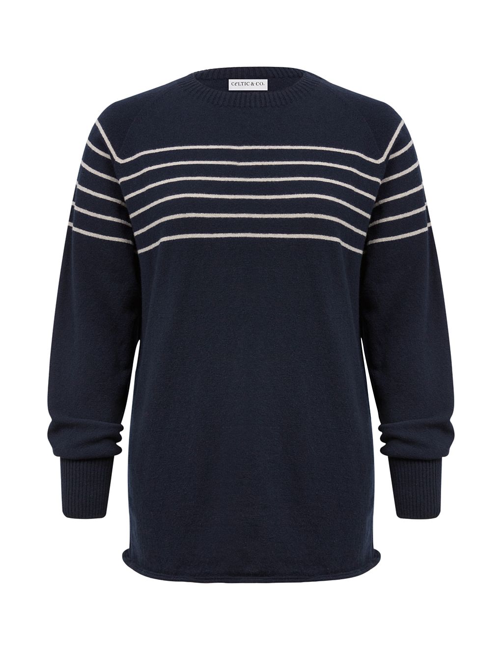 Pure Wool Striped Crew Neck Jumper 1 of 7