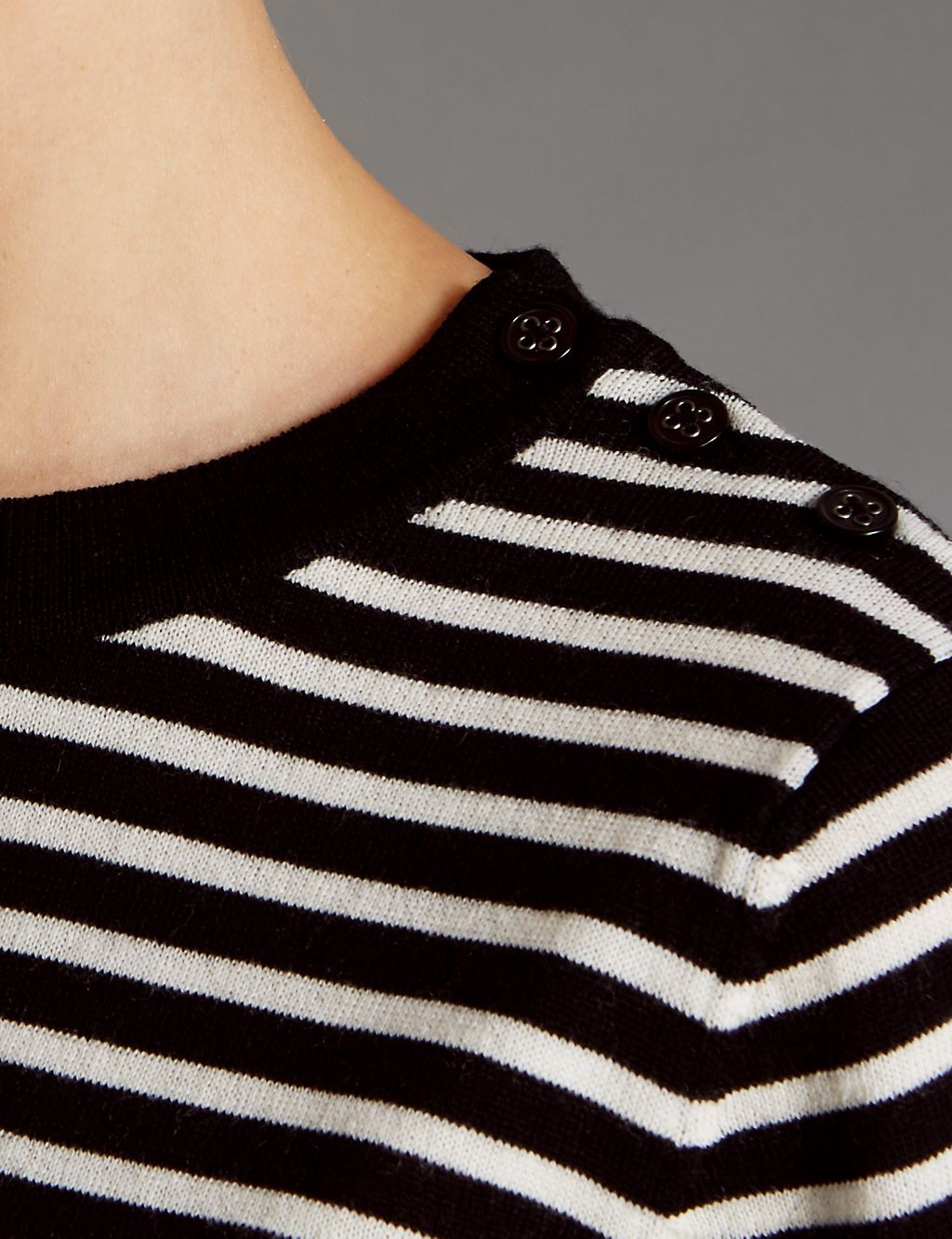 Pure Wool Striped Round Neck Jumper 4 of 4