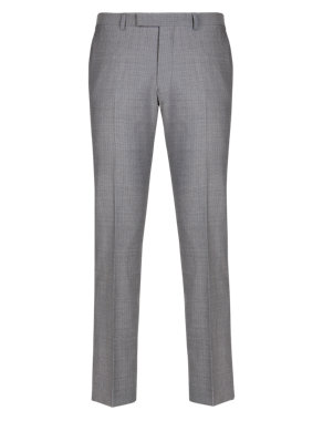 Pure Wool Supercrease™ Flat Front Pinstriped Trousers Image 2 of 7
