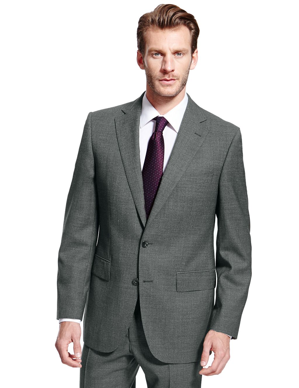 Pure Wool Tailored Fit 2 Button Check Jacket 2 of 6