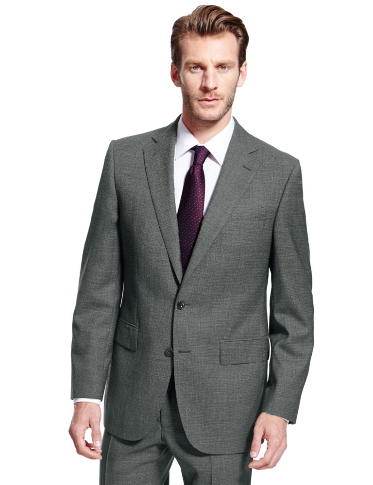 Pure Wool Tailored Fit 2 Button Check Jacket 3 of 6