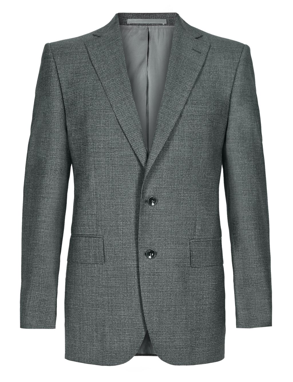 Pure Wool Tailored Fit 2 Button Check Jacket 1 of 6