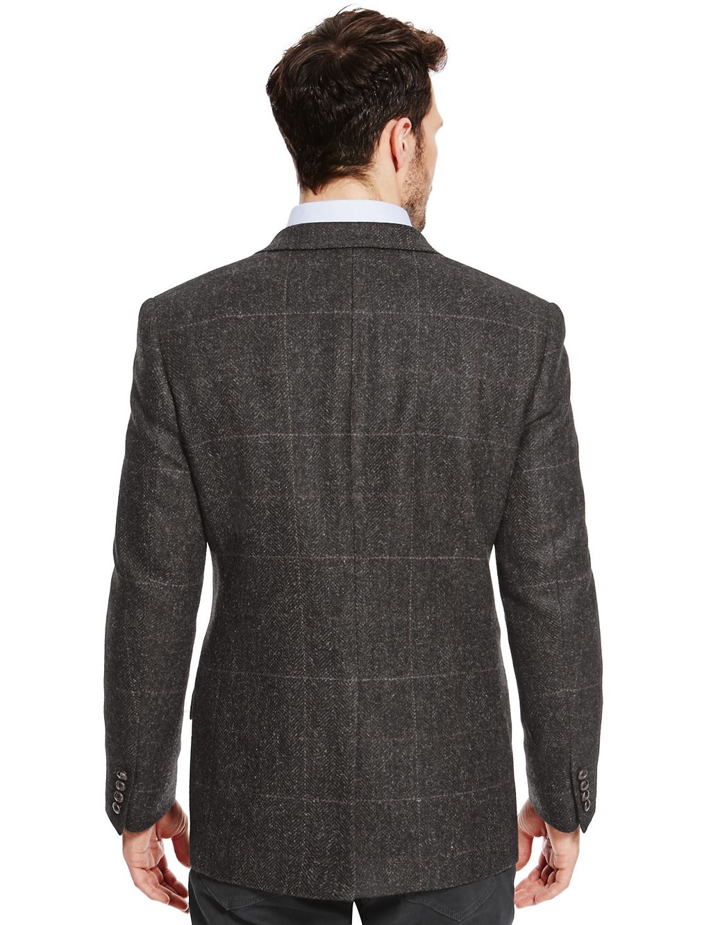 Pure Wool Tailored Fit 2 Button Check Jacket 2 of 5