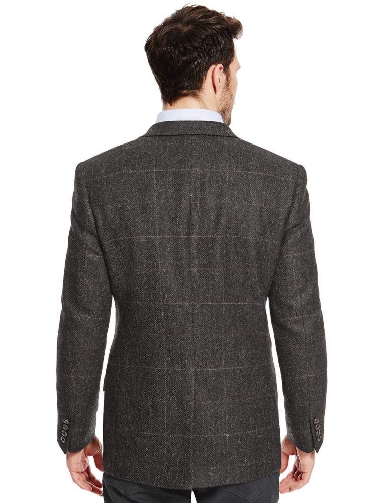 Pure Wool Tailored Fit 2 Button Check Jacket 3 of 5
