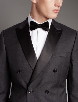 Pure Wool Tailored Fit Double Breasted Dinner Jacket | Autograph | M&S