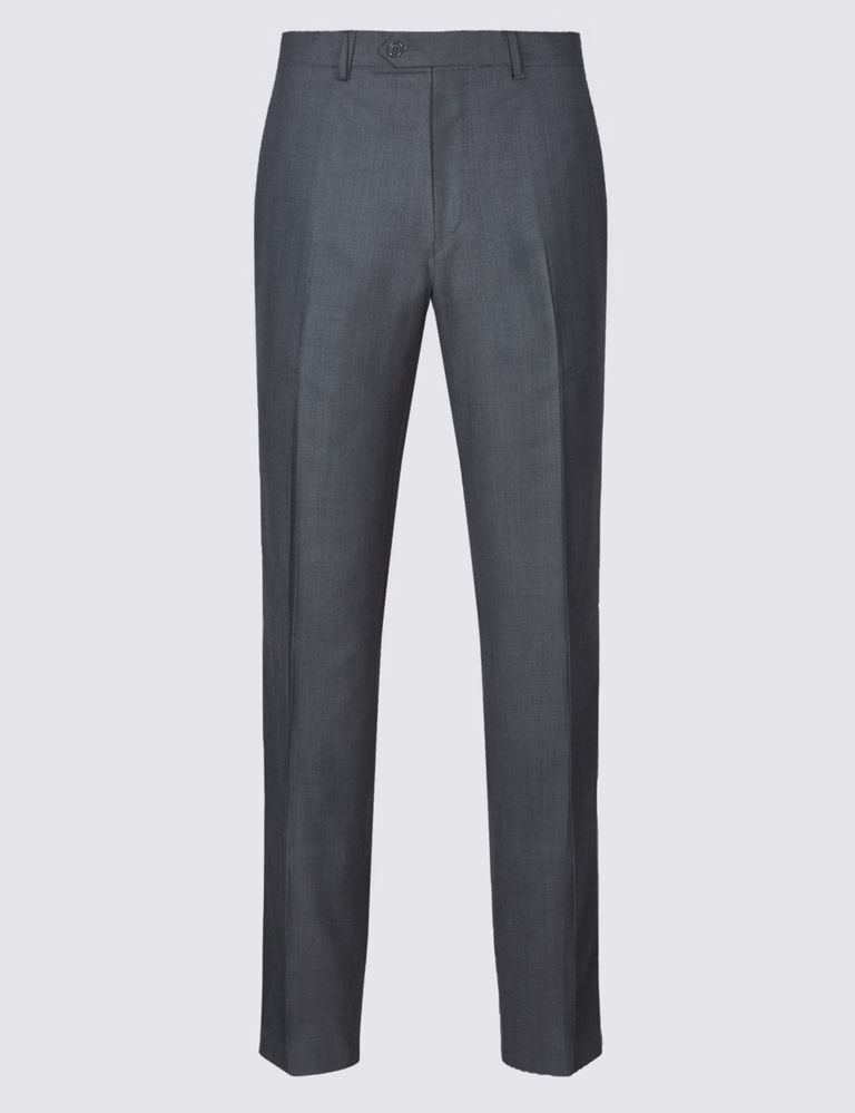 Pure Wool Tailored Fit Flat Front Trousers 2 of 4