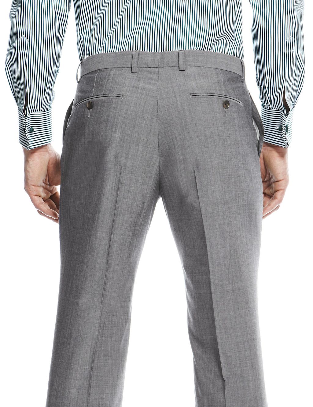 Pure Wool Tailored Fit Flat Front Trousers 4 of 4