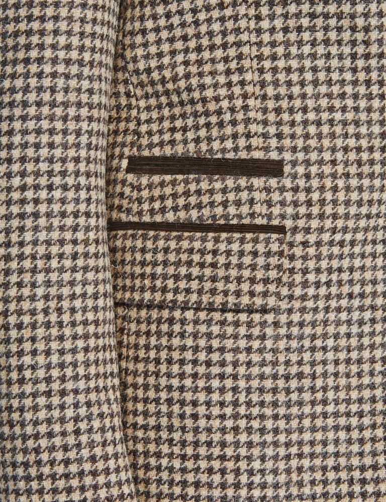 Pure Wool Tailored Fit Prince of Wales 2 Button Check Jacket 5 of 7