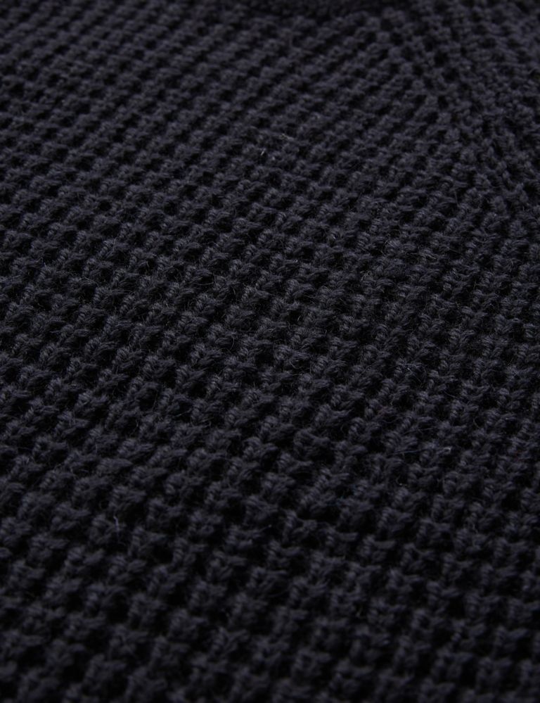 Pure Wool Textured Crew Neck Jumper 3 of 3