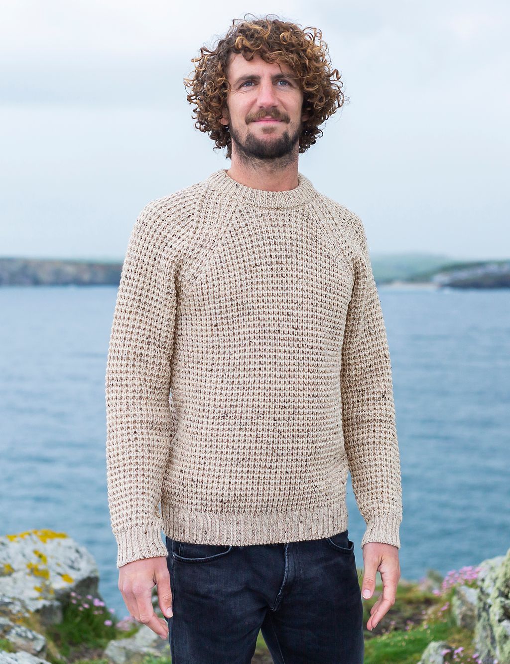 Pure Wool Textured Crew Neck Jumper 3 of 4