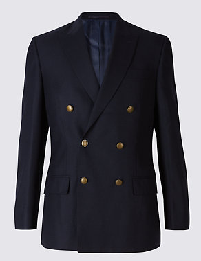 Pure Wool Textured Regular Fit Jacket Image 2 of 7